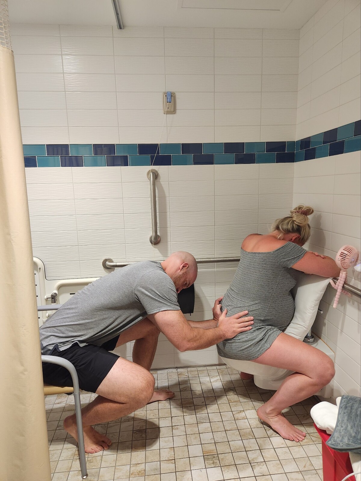 birth position on a toilet